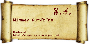 Wimmer Auróra névjegykártya